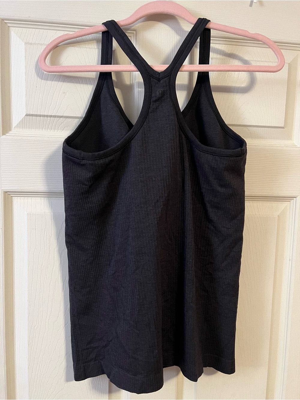 #020 Lululemon Ebb To Street Tank II Ribbed Black Size 12 EUC - Picture 2 of 4